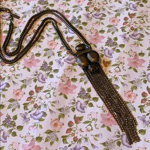 Silpada | Brass "Leather Together" Tassel Necklace